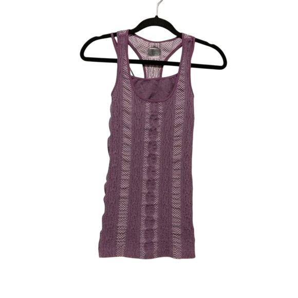 Athleta Purple Mesh Racerback Tank Top with Built-In Bra Size Small - Picture 1 of 6